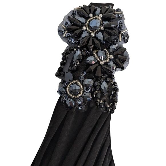 VTG Cache Beaded Evening Gown Ruched Gala Dress 8 Elegant Old Hollywood Glam - Picture 4 of 7